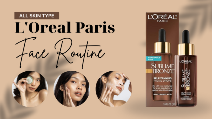 pastel brown modern daily face routine youtue thumbnail